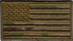 US flagg i Multicam 7x3cm 8x4,75 cm borrelås