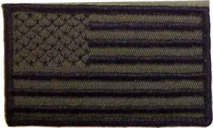 Amerikansk skulderflagg i svart/grønt 8x4,75 cm borrelås
