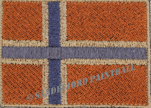Norsk flagg nedtonet versjon 1 stort m/borrelås 8x6cm