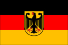 Fullstørrelse tysk flagg m/tysk ørn 150x90cm