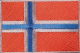 Norsk flagg lite m/borrelås i nedtonede farger 4,5x3cm